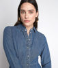 Picture of LAURICE USED-LOOK STONEWASHED DENIM MAXI DRESS